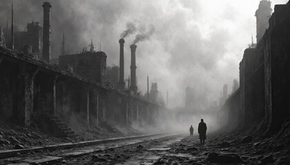 a foggy street scene with limited visibility