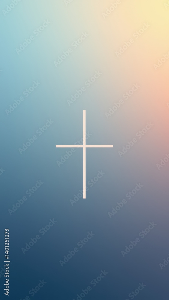 Poster a graphic image with a cross overlaying a gradient background.