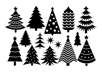 Minimalist Christmas Tree Icon – Simple Holiday Line Art Design
