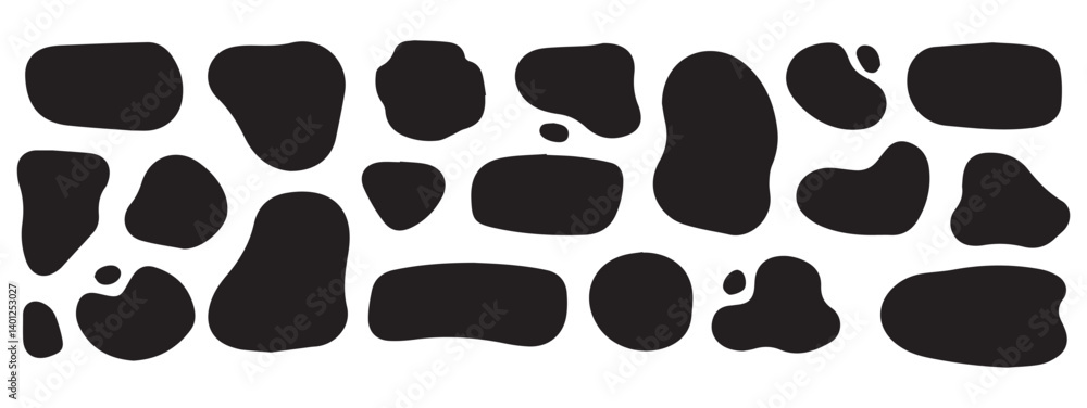Poster organic shape round form set. liquid organic blob curve background abstract shape frame. doodle abst