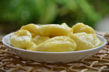 Delicious segments of the Jackfruit fruit (Artocarpus heterophyllus)