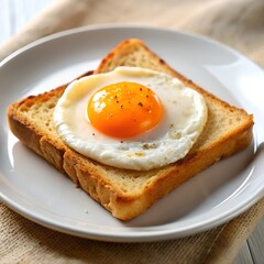 Fried egg on toast for breakfast