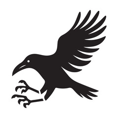 Raven Silhouette Vector Illustration Detailed Image for Fantasy and Mysticism