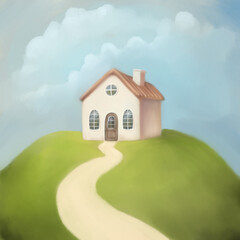 Whimsical Cottage on Green Hilltop