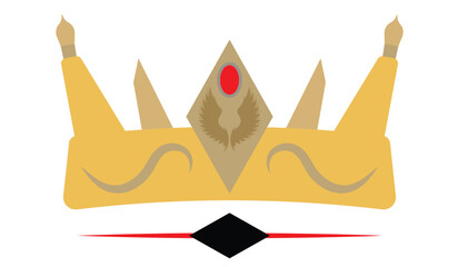 Golden crown with central red jewel
