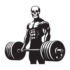 Intense weightlifting skeleton illustration a symbol of strength and endurance