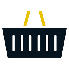 Basket, Black and Yellow Design Basket, Basket Line Icon