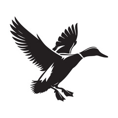 Flying Duck Silhouette Vector Illustration Wildlife and Nature Enthusiasts