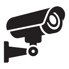 CCTV Camera Surveillance System Silhouette Vector Art Illustration