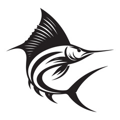 Fototapeta premium Sailfish Silhouette Vector Illustration Marine Wildlife Aquatic Life