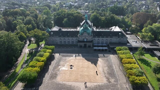 Aerial view of bad oeynhausen with grand square and garden in Bad Oeynhausen, Germany