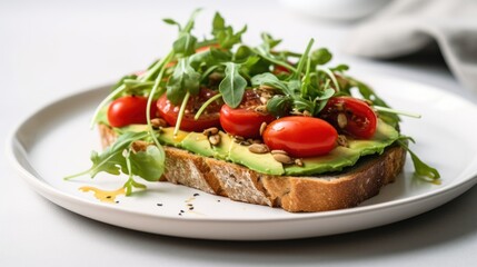 Colorful gourmet sandwich fresh vegetables appetizing food