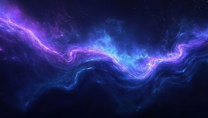 Abstract background featuring blue and purple wavy lines with glowing accents on a dark backdrop, ideal for presentation design or conceptual digital art.