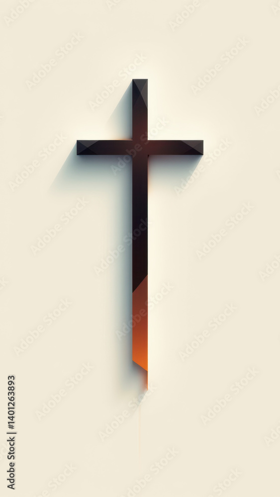 Poster image depicts a christian cross symbol with an abstract digital glitch effect.