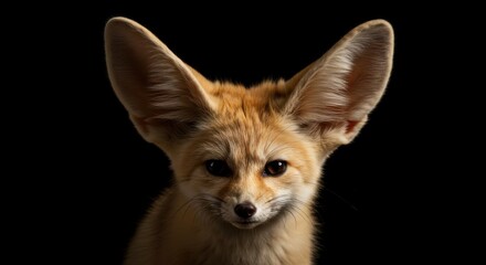 Backlit Fennec Fox Portrait