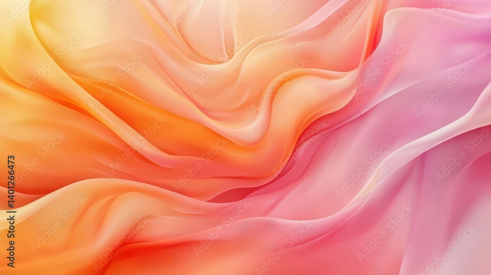 Aufkleber elegant abstract background featuring soft orange and pink waves in a warm color palette. high-resol