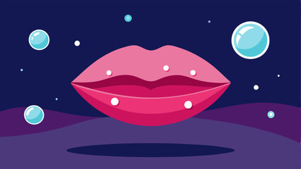 Luxury Treatment A lavish setting with a plush lip mask embellished with sparkling jewels. Exosomes float gracefully around showing an elite feel of hydration and technological