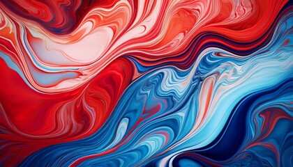 Obraz premium vibrant red and blue abstract marble texture with wavy patterns