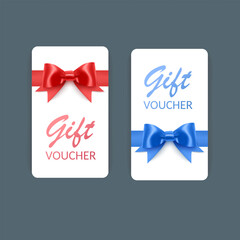 Gift Vouchers with Red and Blue Ribbon Bows