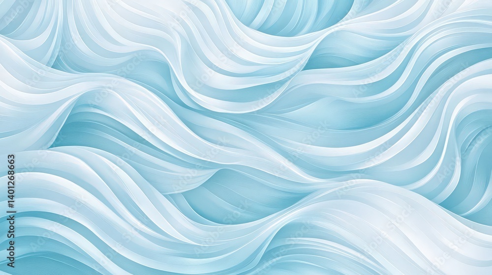 Aufkleber abstract light blue background featuring smooth, wavy lines in a minimalistic flat design. high-reso