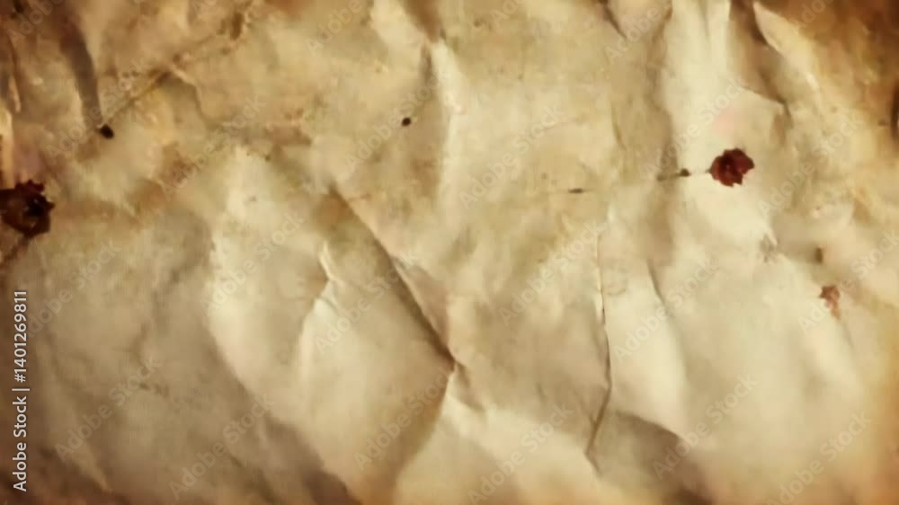 Aufkleber a worn and stained piece of paper with unknown text or content.
