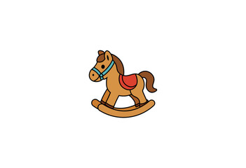 Vector illustration of cartoon rocking horse