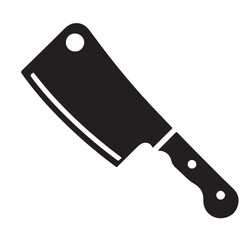 Butcher Cleaver Knife Silhouette Illustration Sharp and Sturdy