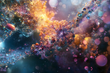 Fototapeta premium Space traveler floating weightlessly in a cosmic environment