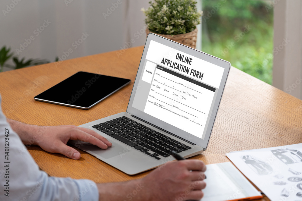 Poster online application form for brisk registration on the internet website