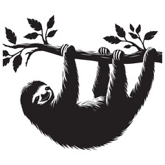 Silhouette of a Sloth Hanging Illustration Lazy and Relaxed Design © Creative Image  