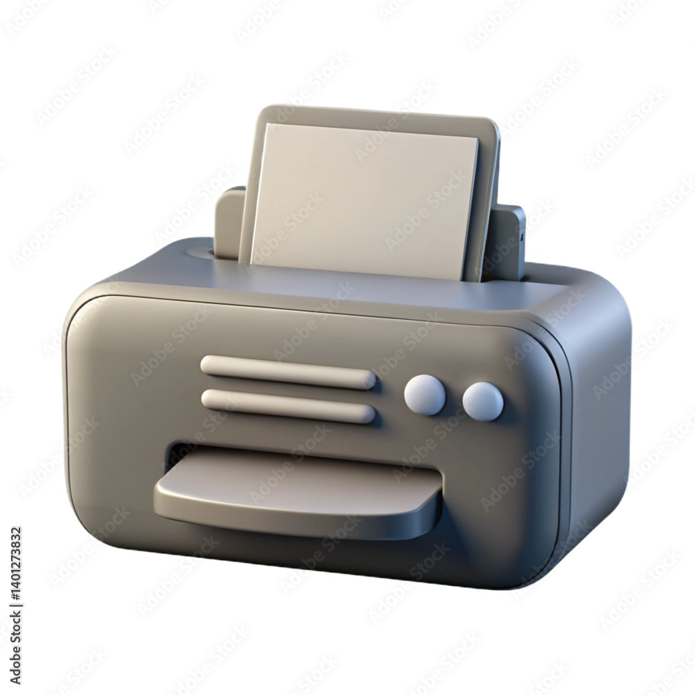 Poster printer 3d rendering icon isolated on white background