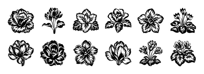A Stunning Black and White Illustration of a Single Rose Blossom with Intricate Petals