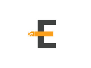 Letter E Pixel Logo Design Element