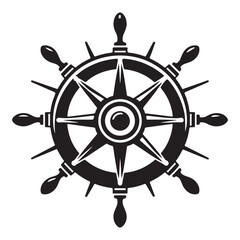 Obraz premium Nautical Navigation Wheel Compass Rose Illustration A Classic Maritime Icon