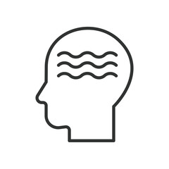 Mind Waves, icon in line design. Mind waves, brain, waves, thoughts, meditation, frequency, neural on white background vector. Mind Waves, editable stroke icon