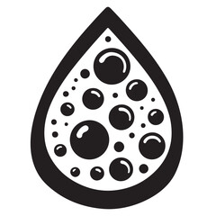 Black and White Bubbled Water Drop Vector Illustration Template Download