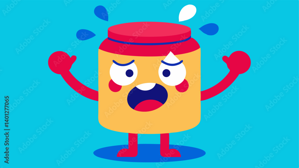 Poster frustrated character illustrate a cartoon character with an exaggerated expression of frustration. t