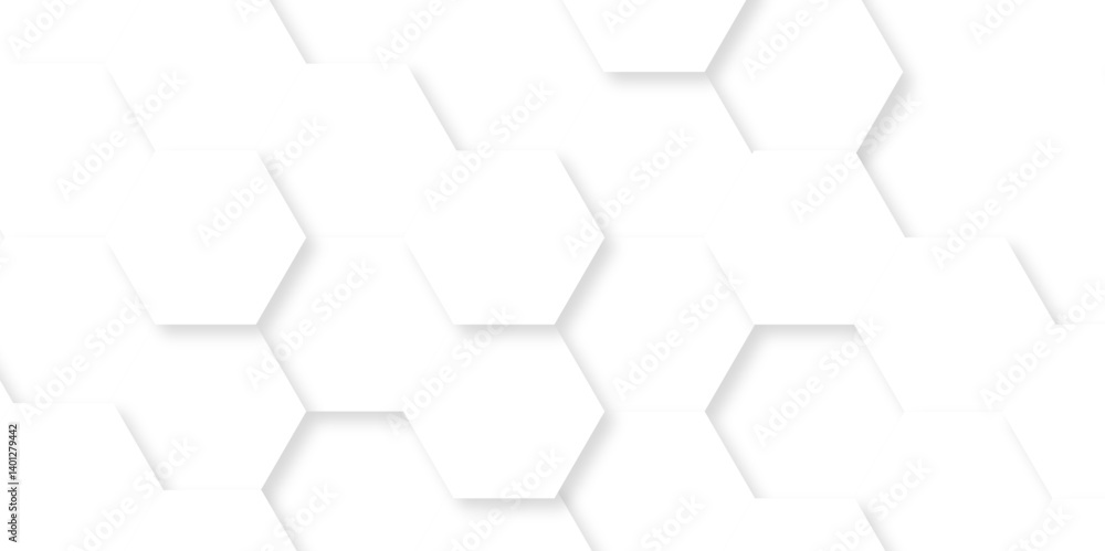 Poster minimalistic abstract background with hexagonal lines in light. abstract geometric science technolog