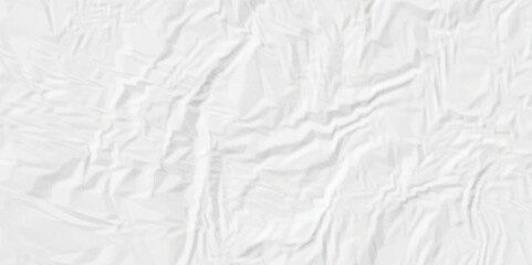 White crumpled paper Blank white crumpled and creased paper poster.