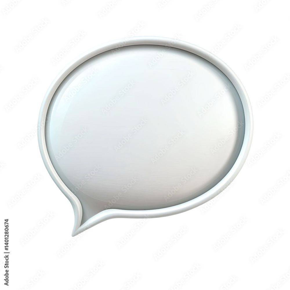 Poster generic 3d speech bubble floating against a transparent background conveying communication and dialo