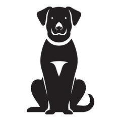 Loyal Dog Silhouette Sitting Canine Friend Pet Vector Illustration