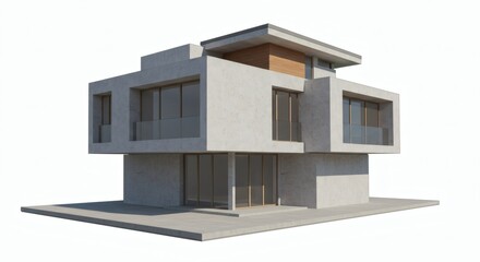 3D model of house isolated on white background - house inspiration