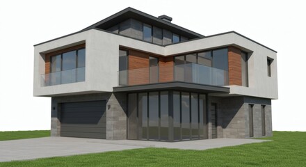 Obraz premium 3D model of house isolated on white background - house inspiration