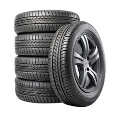 New car tires wheel rubber isolated on transparent background