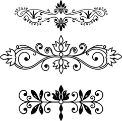 set of floral elements