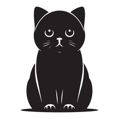 Obraz premium Adorable Black Cat Illustration Lovely Cute Kitten Silhouette Vector Art
