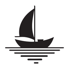 Classic Sailboat on Calm Water Silhouette Vector Nautical Scene Art