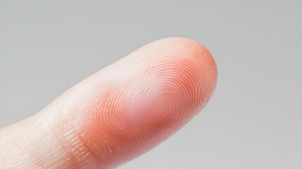 Fototapeta premium Closeup Fingertip Print On Gray Background