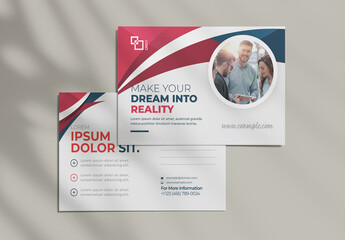 Elegant Post Card Template Premium Vector Accents