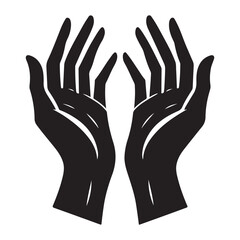 Open Hands Silhouette Illustration Symbol of Hope and Support Vector Art